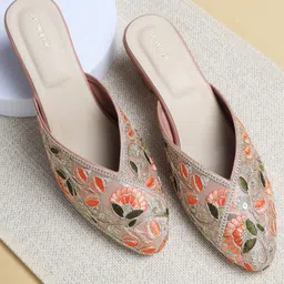 V-WALK Embellished Party Block Mules-34