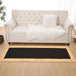 Kuber Industries Black & Beige Anti-Skid Bedside Runners-58