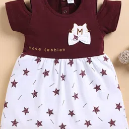 I LOVE MOM Print Cold-Shoulder Fit & Flare Dress-image-76