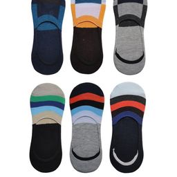 VOICI Unisex Pack Of 6 Colourblocked Cotton Shoe Liners-image-118