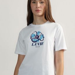 ELLE Women Floral Printed Applique T-shirt-image-15