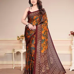 MAGNEITTA Floral Printed Pure Chiffon Designer Saree-picture-43