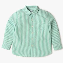GAP Boys Classic Fit Vertical Striped Spread Collar Cotton Casual Shirt-image-54