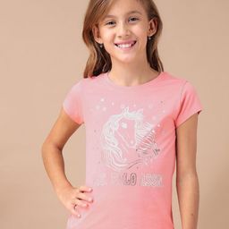 U.S. Polo Assn. Kids Girls Graphic Printed Round Neck Regular Fit T-shirt-image-89