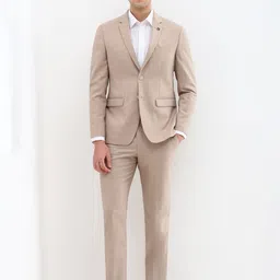 Allen Solly Textured Slim Fit Single-Breasted Two Piece Formal Suit-image-32
