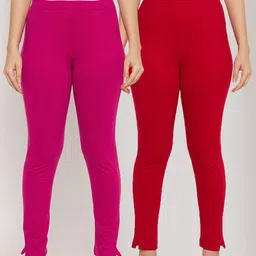 Clora Creation Women Pack of 2 Solid Cotton Leggings-image-74