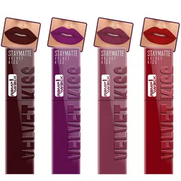 Ramp Walk Velvet Kiss Set Of 4 Matte Liquid Lipstick- 3.5 ml Each - Shade- 2- 3 - 4 - 12-2