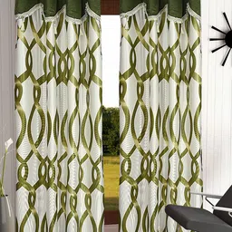 Cortina Green Set of 2 Floral Door Curtain-image-72
