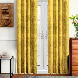 Aura Orange 2 Pieces Velvet out Door Curtains-46