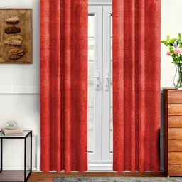 Aura Red 2 Pieces Velvet out Door Curtains-image-39