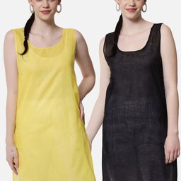 PARAMOUNT CHIKAN Women Pack Of 2 Solid Cotton Camisoles-image-83