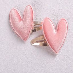 AQUASTREET Girls Pink Set of 2 Velvet Heart-Shaped Alligator Hair Clip-13