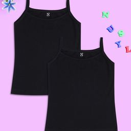 NUSYL Girls Pack Of 2 Cotton Camisoles-picture-9