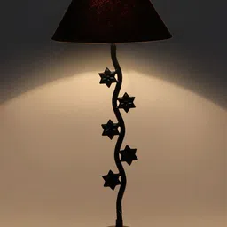 Devansh Black Textured Cotton Zig Zag Table Lamp With Iron Base-33