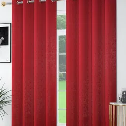 AaHo Decor Red 2Pcs Ethnic Motifs Black Out Door Curtain-9