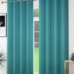 AaHo Decor Turquoise Blue 2 Pieces Ethnic Motifs Black Out Door Curtains-image-93