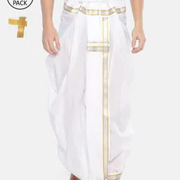 Sethukrishna Men Pack of 2 Readymade Cotton Dhoti Pants-image-22