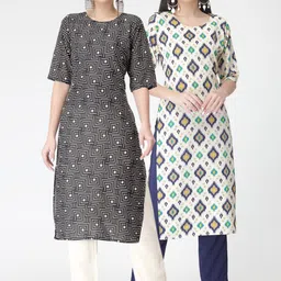 KALINI Pack of 2 Ethnic Motifs Printed Regular Kurta with Trousers-24