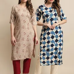 KALINI Pack Of 2 Printed Kurta With Trousers-picture-6