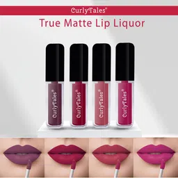 CurlyTales Set Of 4 Long Lasting Vegan Paraben Free Liquid Lipsticks 12ml each-13