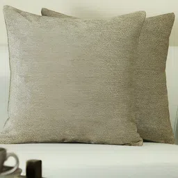 GM Grey 2 Pieces Self Design Square Cushion Covers-picture-16
