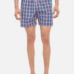 Ajile by Pantaloons Men Blue & Orange Checked Pure Cotton Boxers 8905172796190-image-63