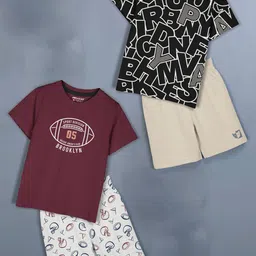 HELLCAT Girls Pack Of 2 Printed Round Neck T-shirt with Shorts-image-85