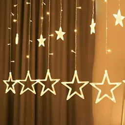 SPARK WORLD Yellow Star Shaped String Lights image 1