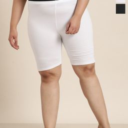 Sztori Women Plus Size Pack Of 2 High-Rise Pure Cotton Lounge Shorts-picture-22