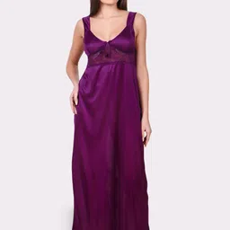 Fasense Scoop Neck Satin Maxi Nightdress-picture-13