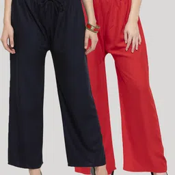 Clora Creation Women Black & Red 2 Palazzos-image-70