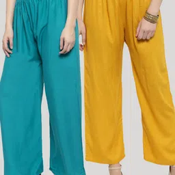 Clora Creation Women Pack of 2 Flared Palazzos-picture-3