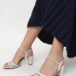 Marc Loire Gold-Toned Printed PU Party Block Heels-15