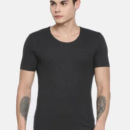 Van Heusen Men Grey Solid Antibacterial Low Neck Thermal Top-image-19