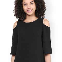Harpa Women Black Cold Shoulder Top-image-88