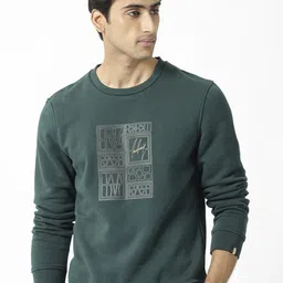RARE RABBIT Men Kofu Graphic Print Logo Round Neck Sweatshirt-26