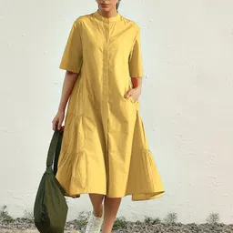 Canoopi Women Cotton Shirt Midi Dress-picture-29