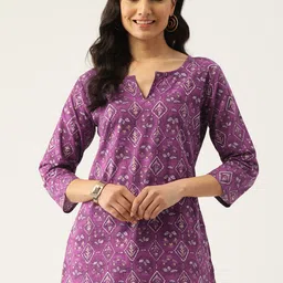 FERANOID Floral Printed Pure Cotton Kurti-43