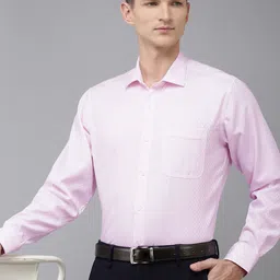 Van Heusen Pure Cotton Self Design Textured Slim Fit Opaque Formal Shirt-image-63
