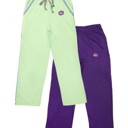 VIMAL JONNEY Kids Boys Pack of 2 Purple & Green Slim Fit Solid Track Pants-image-7