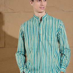 DENNISON Men Striped Printed Short Casual Kurta-picture-12