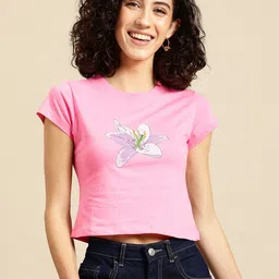 Mast & Harbour Women Floral Printed Pure Cotton T-shirt-picture-23