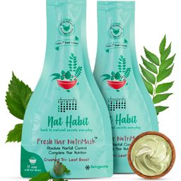 Nat Habit Set of 2 Tri-Leaf Fresh Hair NutriMask For Hairfall Control - 40 g Each-24