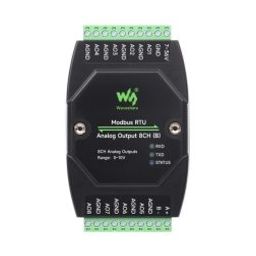 Waveshare Industrial 8-Ch Analog Output Module, 12-bit DA Conversion, Supports 8-ch Simultaneous Voltage Output DC 7~36V Wide Voltage Power Supply-12