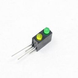 3MM Double Hole Lamp Holder with (Green+Yellow) color Light (Pack of 10)-0