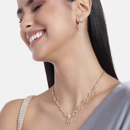 Estele Gold-Plated CZ Studded Jewellery Set-image-71