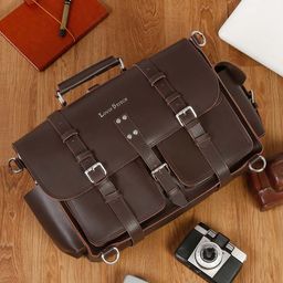 LOUIS STITCH Unisex Leather Laptop Bag-image-40