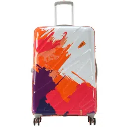 Skybags Orange & White 8 Wheels Large Hard Cabin Trolley 55 cm-picture-1