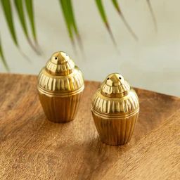 ExclusiveLane 'Sultani' Golden Brass Salt & Pepper Shakers Set-image-26