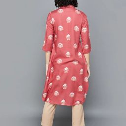 Colour Me by Melange Rust Printed A Line Kurta image 2